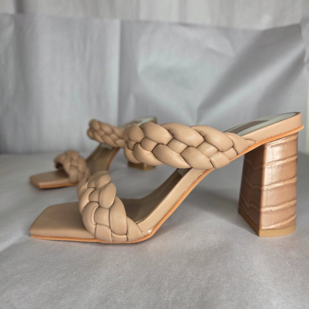 Dolce Vita Paily Cafe Stella Slip-on Braided Sandal Heels Size 6